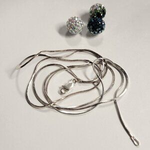 Sterling Silver Necklace 30" Snake Necklace 925 Sterling Silver Chain 30in- NEW!